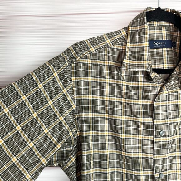 ZEGNA Sport Cotton Shirt Button Down Taupe Plaid Men’s size S - Picture 5 of 14